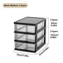 Clear Desktop Storage Box With Drawer & Small Plastic Snap-Lock Box Heightened Table Organizer Office Storage Plastic Storage Cabinet For Stationery Student Desk Accessories Cosmetics, Back To School - Multicolor - View 18