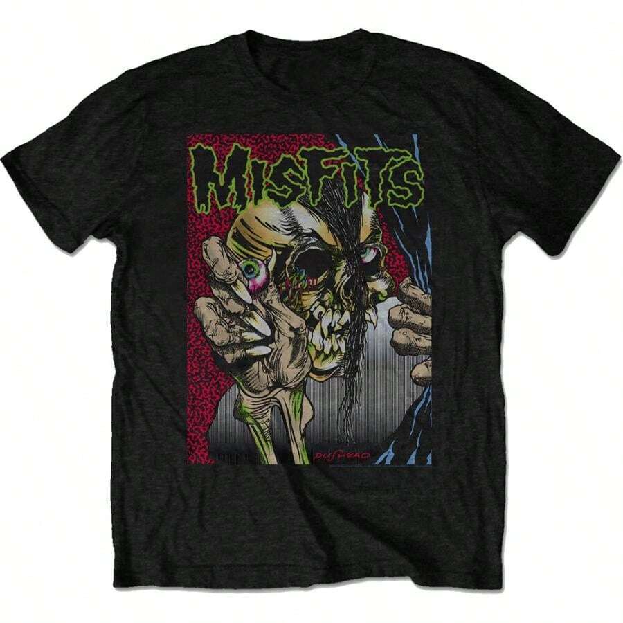 Pushead Misfits Misfits Short Sleeve Black Men T-Shirt S-234XL E141 - 黑色 - 查看 1