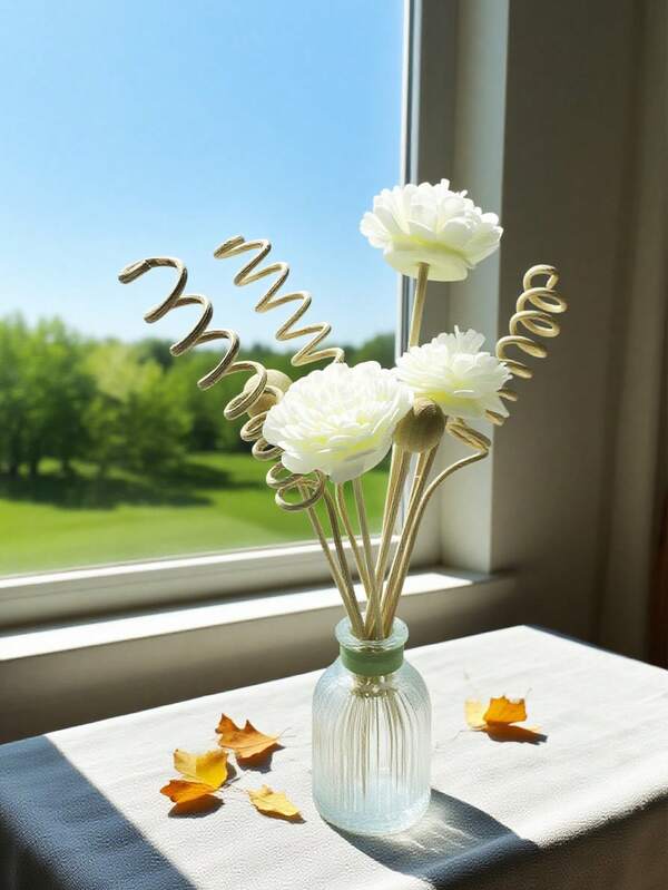 20pcs Diffuser Stick Long Wavy Rattan Reed Fragrance Diffuser Replacement Refill Air Freshener Stick Accessory Home Fragrance