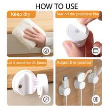 4PCS Cord Organizer Holder, Strong Adhesive Desk Cable Management Magnetic Easy Open,Organize Phone Charging Cords Wire Holder Organizer Neatly For Home,Office,Car,Desk,Nightstand(Say Goodbye To Messy Data Cables) For Office, Dorm And Home Use Cable Organizer Charger Accessories - 彩色 - 查看 6