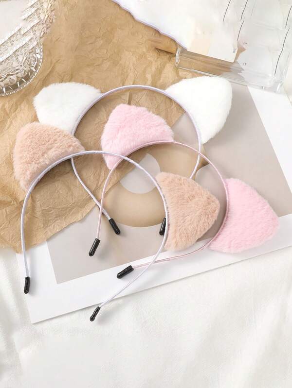 1pc Halloween Plush Cat Ear Headband, Cute & Fashionable Hair Hoop, Hair Accessory ,Hairband For Women