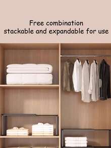 1件装可扩展黑白衣柜，多层储物空间，带搁板、拉出式鞋架、书架，适用于厨房和浴室收纳，空间整理，有3种尺寸可选，适合衣橱、宿舍、家居、返校季、教师节礼物、女士收纳、旅行和节日、秋季万圣节装饰