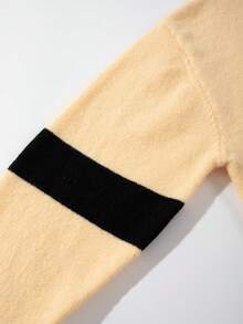 ANDREILEE Minimalist Style Preppy Style Long Sleeve Round Neck Dropped Shoulder Letter Print Pullover Sweater, Suitable For Spring, Autumn, Winter - Yellow - View 7