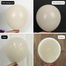 20/40/60/80/100/120pcs Sand White Balloons, 10in/25.4cm, Suitable For Various Party Decorations, Ideal For Bachelorette Party, Birthday Party, Wedding, Baby Shower, Gender Reveal, Cocktail Party, Communion, Engagement, Anniversary, Traditional Festivals, Important Holidays, Prom And More - Sabak - View 3