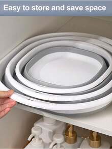 1个便携式折叠足浴盆，塑料足浴盆，可折叠足部理疗盆，节省空间的收纳容器，可折叠硅胶盆，可折叠洗脚盆，泡脚桶，家用旅行洗脚盆，可折叠按摩足浴盆，足部护理工具，居家必备，返校季好物