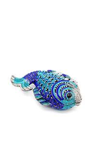 Elegant Crystal Evening Clutch, Rhinestone Party Purse, Super Mini Size Diamond Bag,Mini Fish Clutch Purses Sparkling Handbags,Best Gifts With Box - Blue - View 9