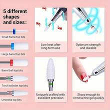 Bộ 5 hoặc 10 dụng cụ cắt gốm, mũi khoan móng, dụng cụ mài móng gel, dụng cụ loại bỏ lớp biểu bì, bộ giũa móng điện, phụ kiện - Nhiều màu - Xem 6