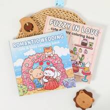 40页爱情与婚礼主题涂色书 - 可爱的卡通场景，适合儿童、青少年和成人 | 放松身心，缓解压力 | 情人节、生日和开学礼物 | 情侣和朋友的热门涂色书 - 彩色 - 查看 2