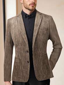 Men's New Business Formal Suit, Stylish And Minimalist Design Dress Jacket - Brown - View 2