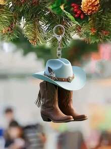 1 Stück Western Cowboy Stiefel und Hut Schlüsselanhänger - Vintage 2D flacher Acryl Schlüsselring, Country Stil Taschenanhänger und Rucksack Anhänger | Leichtes Accessoire, geeignet für den täglichen Gebrauch, Cowboy Partys, Karnevals, Western Festivals | Kreatives Cowboy Hut und Stiefel Design, ideales Geschenk zu Geburtstag, Weihnachten, Thanksgiving, Valentinstag | Toll für Studenten, Freunde, Männer und Frauen, Outdoor Reisen und Urlaubsandenken - Verschiedenfarbig - Übersicht 8