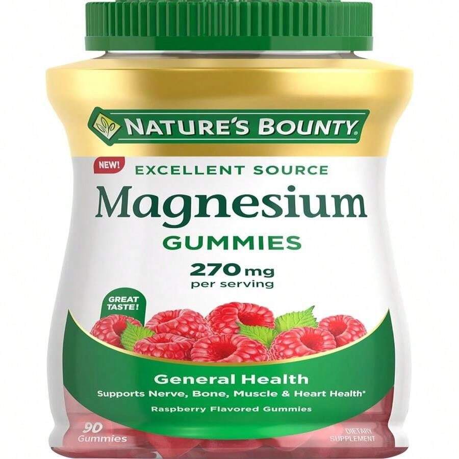 Nature'S Bounty Magnesium 270mg Gummies, Supports Bone, Nerve, Muscle And Heart Health, 90 Gummies - 白色的 - 查看 1