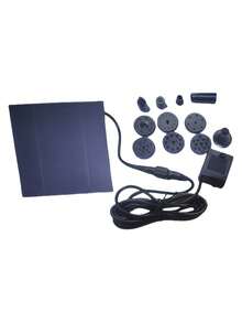 1.2W Solar Fountain Pump For Bird Baths, With Independent Solar Panel, Upgraded Solar Water Pump, With 3m Long Cable And 8 Nozzle Attachments, Suitable For Bird Baths, Outdoor Ponds, Courtyard Gardens And Aquariums, Black - 黑色 - 查看 8