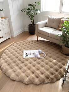 1 块奶油色泡泡毛绒地毯，极简主义，侘寂风格，适合客厅、卧室、梳妆台、椅子，春季新品 - 駝色 - 查看 8