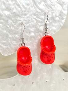 Pereche de cercei mini fermecători cu pandantiv din rășină 3D, model saboți, pentru femei – bijuterii boho drăguțe, elegante și stilate, perfecte pentru purtare zilnică sau cadouri, cu pandantive mov și albastre, accesoriu versatil pentru toate anotimpurile, cercei nonconformiști