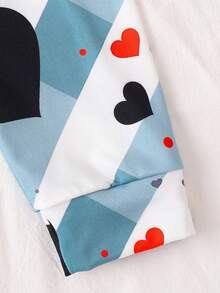 New Boys Pyjama Set Blue And White Striped Heart Print Boys Dressing Gown Casual And Comfortable Home Clothes Round Neck Long Sleeve Two Pieces Suit