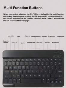 AKKHOO 无线蓝牙键盘和鼠标组合，兼容 iPad、电脑、手机、平板电脑、可充电、静音、迷你键盘鼠标套装（新旧版本随机） - 黑色 - 查看 7