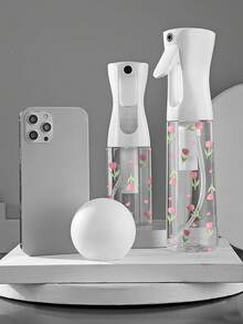 Tulip Pattern Clear PET Refillable Travel Spray Bottle, Multi-Purpose Fine Mist Spray Bottle For Travel And Business Trip,Makeup Remover Dispenser, Reusable Hair Spray Bottle, Continuous Water Mister, For Hair Styling, Cleaning, Plants, Facial Moisturizing - Multicolor - View 3