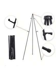 Giá vẽ gấp gọn 66 inch, Giá vẽ bảng hiệu tiệc mừng em bé - Giá đỡ trưng bày di động - Khả năng chịu tải 5 lbs, Thích hợp để trưng bày biểu ngữ và áp phích tiệc mừng em bé, Chân đế ba chân bằng kim loại có thể điều chỉnh, Giá vẽ để bàn và trên sàn, Chân đế ba chân bằng kim loại lớn có thể điều chỉnh, Đế màu đen, Quà tặng Phục Sinh, Giá vẽ cần thiết cho đám cưới, Giá đỡ áp phích để sàn tức thì, Nhẹ và có thể gấp gọn, Trang trí ngoài trời cho sinh nhật, đám cưới - Nhiều màu - Xem 5