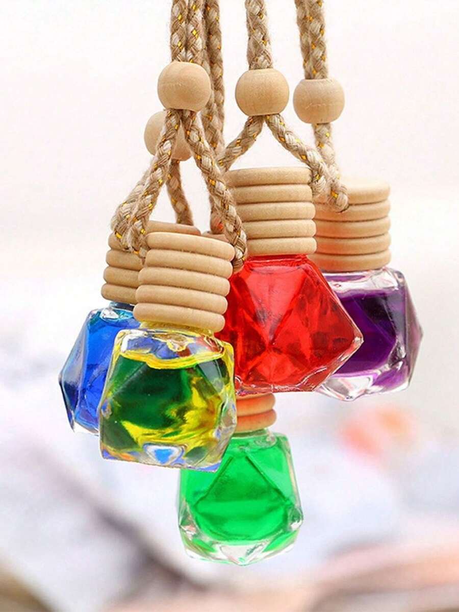 1 Stück Aromatherapie Öl, Hängender Anhänger Aromatherapie, Glasflasche mit Holzdeckel, Aromatherapie für Autos, Autohaken, geeignet für Schränke um die Luft frisch zu halten, Auto/Heim Dekoration, geeignet für alle Arten von Kleidung, Toiletten, Schlafzimmer, Kleiderschränke, Wohnzimmer