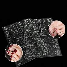 600片/25张高品质防水透气美甲热销强力粘合剂果冻胶假指甲贴纸。