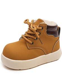 1 Paar Kinder Winter Neue Weiche Sohle Mode Vielseitige Rutschfeste Warme Stiefel, Mittel & Klein Kinder Breit Zehenschuhe Um Babyfüße Zu Entlasten