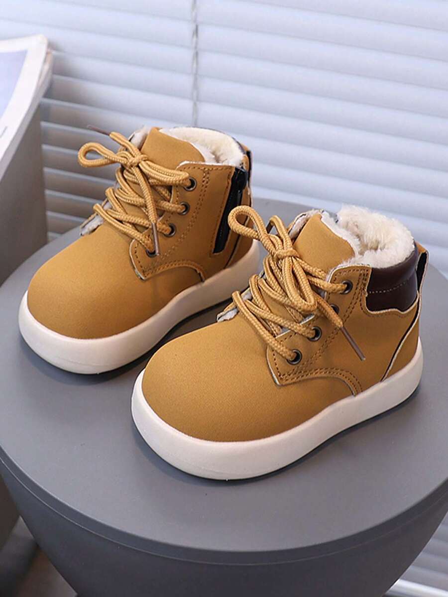 1 Paar Kinder Winter Neue Weiche Sohle Mode Vielseitige Rutschfeste Warme Stiefel, Mittel & Klein Kinder Breit Zehenschuhe Um Babyfüße Zu Entlasten