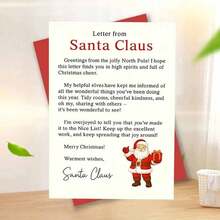 1pc Interesting Gift: Santa Claus Letter Christmas Greeting Card, Suitable For Friends And Family, Christmas Surprise Gift, Carrying Messages Of Happiness And Joy From The North Pole