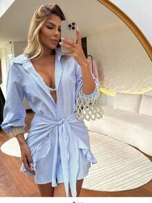 Bay Set, That Versatile Striped Look That Goes From The Beach To The Promenade With A Lot Of Style - Blue - View 2