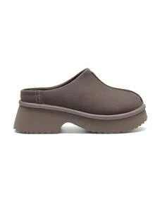 Women Platform Mules Wedge Closed Toe Clogs Faux Suede Slip On Memory Foam Non-Slip Lightweight Casual Slippers Shoes Autumn Winter - màu nâu - Xem 9