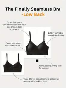 1pc Women's Sexy Backless Strapless Bra - Seamless Non-Transparent Cups, Adjustable Shoulder Straps, Thin Profile For Wedding, Formal, Evening Dresses - No Underwire Needed, Bridal Lingerie & Special Occasion Bras, Evening Wear Support, Modern Bra Design, Comfortable Fit Bra - 黑色 - 查看 8