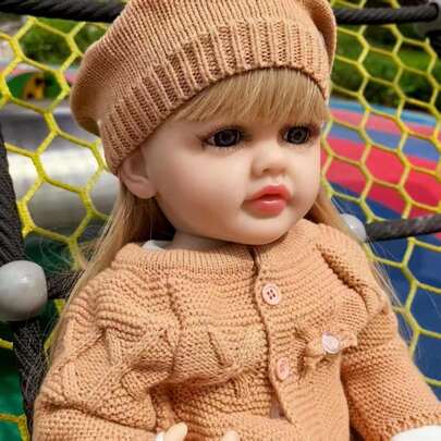 55cm/21.7in Soft Vinyl Reborn Baby Doll, Realistic Newborn Princess Toddler Doll, Art Collectible Doll, Birthday/Christmas Gift, Home Decor