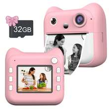 儿童即时打印相机，可打印照片的即时相机，适合3-12岁男孩女孩的圣诞节、生日和新年礼物，3-10岁幼儿的便携式玩具 - 多色 - 查看 17
