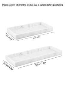 3M 1pc Marble Pattern Silicone Bathroom Storage Tray, Dresser Tray, Toilet Tank Tray