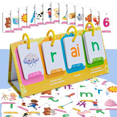 Lachilly 儿童英语语音学习工具 - 元音和辅音教学辅助 | CVC 单词台历 | 蒙特梭利字母教育游戏 | 学龄前学习材料 | 言语治疗资源