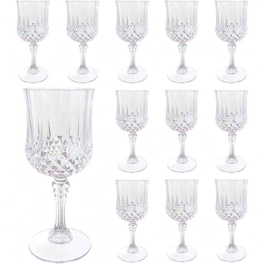 1/3/6/12/24 pezzi Bicchieri da champagne vintage da 7 once (circa 198,4 g), infrangibili, riutilizzabili, calici vintage (trasparenti)