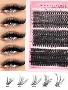 300/270 Pcs Cluster False Eyelashes, 30D+50D+80D+100D Mixed Density, DIY Eyelash Extension, Faux Mink Cluster Lashes - D - 查看 13