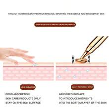 Masajeador facial y ocular dos en uno/masajeador de mascarilla/masajeador de cuerpo completo - Dorado - Ver 6