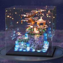 迷你樱花树屋积木、可拼搭积木、收藏品展示品、永生花、家居/办公室装饰、积木玩具、成人积木玩具、结婚礼物、节日礼物、生日礼物