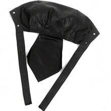 WoMen's Punk Style Skull Cap - Black Studded Faux Leather Bandana Head Wrap With Metal Trim, Adjustable Biker Doo Rag For Motorcycle & Hip Hop Fashion - 1 cái - Xem 5