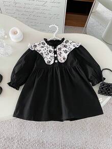 Baby Girl Vintage Ditsy Floral Dress, Autumn