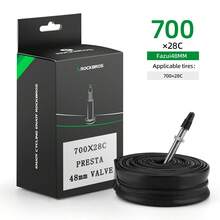 ROCKBROS 1 件公路自行车内胎 - 丁基橡胶结构（卓越的空气保持性、高柔韧性、出色的耐热性、延长的使用寿命），700C 尺寸（700*23C/25C/28C/35C），带两种阀门类型 - 黑色 - 查看 18