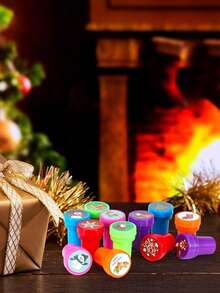 10/24 Pezzi Timbri Natalizi Assortiti Autoinchiostranti, Timbri di Babbo Natale e Alberi di Natale per Feste di Natale, Regali di Capodanno, Premi di Gioco, Forniture per Feste