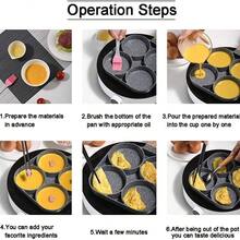 Four-Hole Non-Stick Frying Pan Is Suitable For Frying Eggs, Pancakes, Hamburgers, Etc. - Aluminum Alloy Material, No Coating, Easy To Clean, High Temperature Resistant, Breakfast And Other Cooking Tools, Family Dinner Supplies, Christmas Party Supplies - 4 lỗ - Xem 4