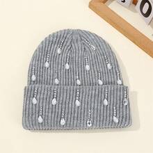 Knit Rhinestone Embellished Hat For Women, Winter Warm Beanies Cap For Outdoor Shopping, Dating, Ski - 淺灰色 - 查看 1