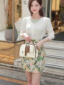 Women's Crossbody Bag Portable Medium Blogger Travel Bag 2 Handles (A90709) - 卡其色 - 查看 2
