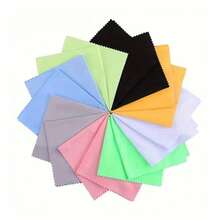 10-100 piezas Paño de limpieza de microfibra, apto para gafas, joyas, pantallas de computadora, tabletas, teléfonos, teclados, escritorios, etc. Disponible en negro, gris, colorido, excelente para Halloween, Navidad