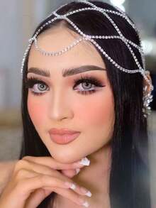 2025 Hall Street Grid Headpiece, Luxury Crystal Headband For Women, Bridal Wedding Headpiece, Silver Roaring 20s Crystal Tassel Headband For Bride, Party, Women, Girls (Silver), Crystal, Crystal