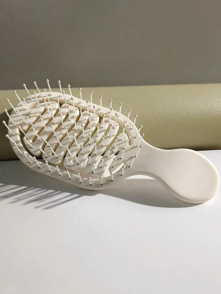 1pc Mini Size Ivory Hollow Design Comb, Women's Dry & Wet Use Travel Essential, Back To School, Vacation Must-Have, Hair Accessory