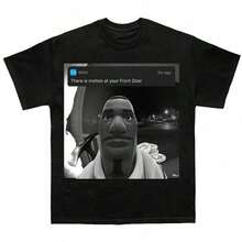 Motion Meme T-Shirt - Funny Viral Graphic Teegraphic Tees Men Shirts Streetwear White Shirt Black Shirt - 黑色 - 查看 1