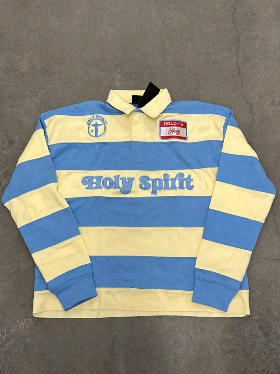 American Retro Street Style Letter Embroidery Men's And Women's Loose Sweater Long Sleeves - Màu xanh lam - Xem 1